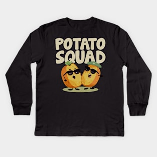 Funny Potato Squad Kids Long Sleeve T-Shirt